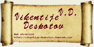 Vikentije Despotov vizit kartica